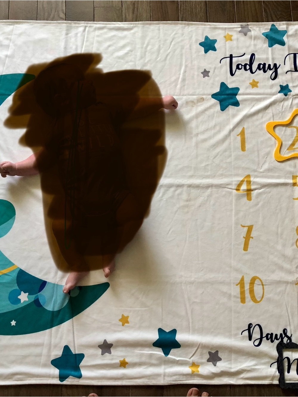 Baby Monthly Milestone Blanket - two sided